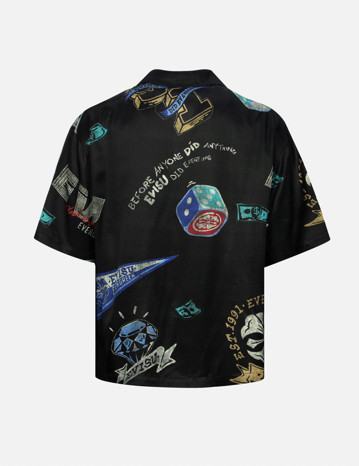 满地博弈游戏印花宽松版型短袖衬衣